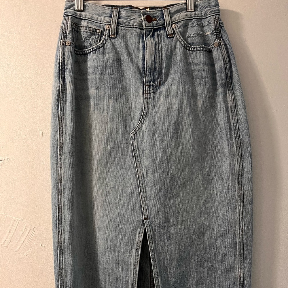 Madewell - Rigid Denim A-Line Midi Skirt - Size 25